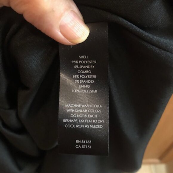 JH Brand Black Dress w/Houndstooth Cowl neck collar and sleeves Size L NWT - Picture 4 of 4